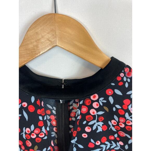 Ann Taylor LOFT Berry Velvet Trim Cutout Dress Size Small Tall - Picture 4 of 8